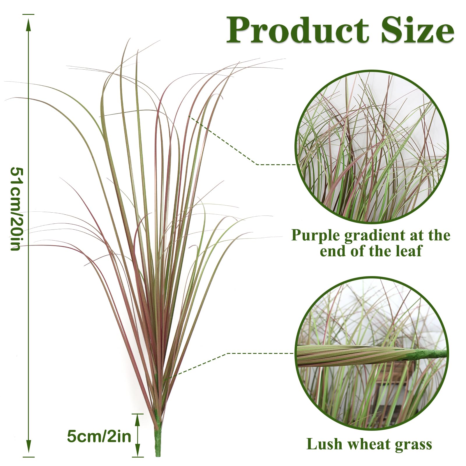 Jolof Store 28PCS Artificial Wheat Grass - UV Resistant Outdoor Greenery