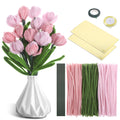 Starvortex 320-Piece Pipe Cleaner Flower Kit – Pink Tulip DIY Craft Set