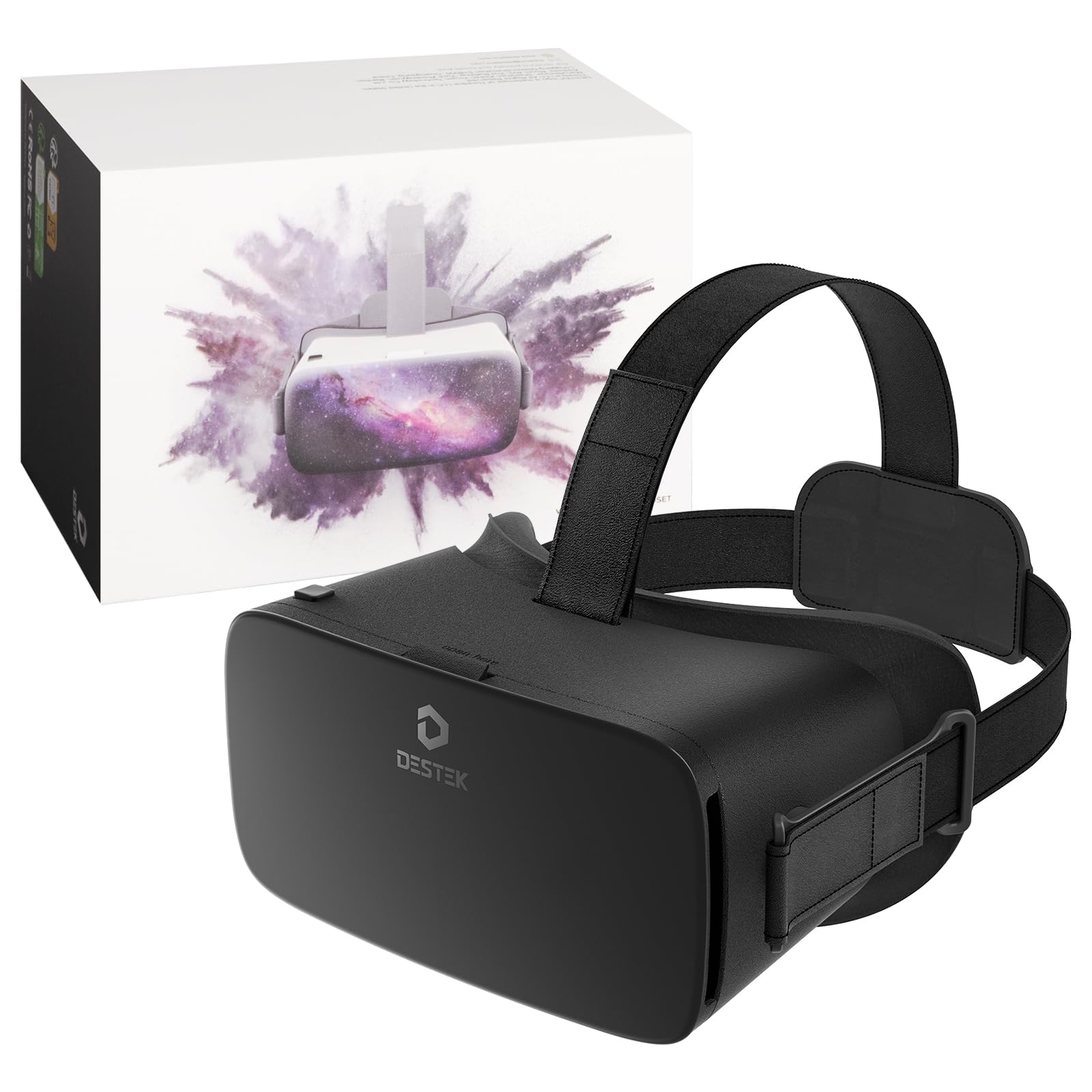 DESTEK V5 VR Headset - 110° FOV HD Anti-Blue Lenses for Kids & Adults