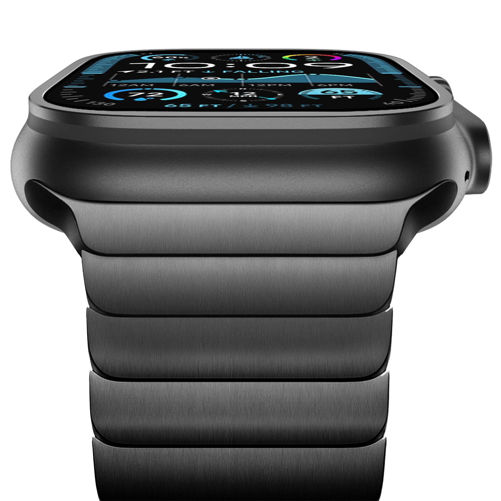 NewWays Stainless Steel Link Band for Apple Watch 42-49mm – Black