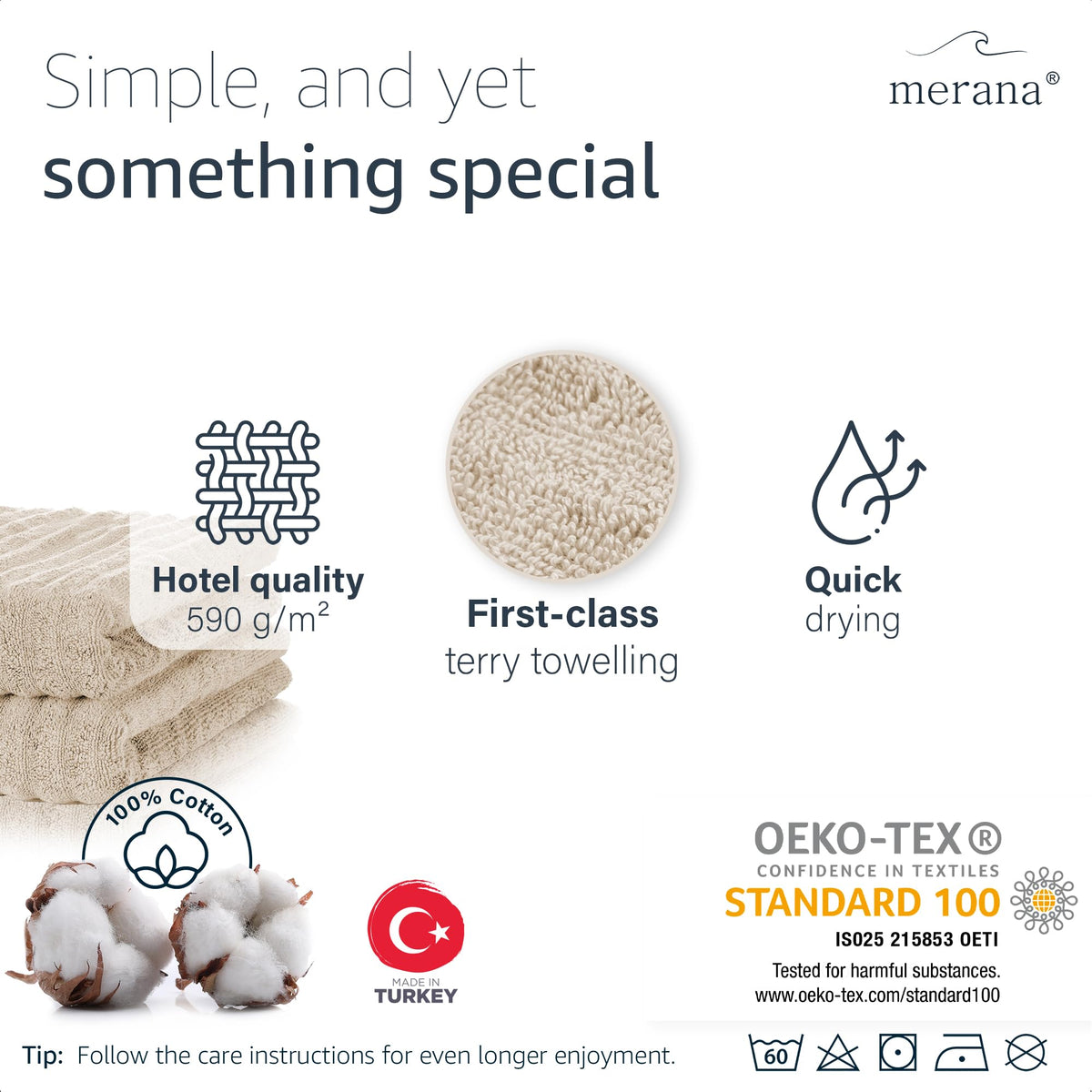 Merana OSLO towel set | quick-drying, soft & lint-free | terry luxury quality | 100% cotton terrycloth | OEKO-TEX | 590 GSM - image 4