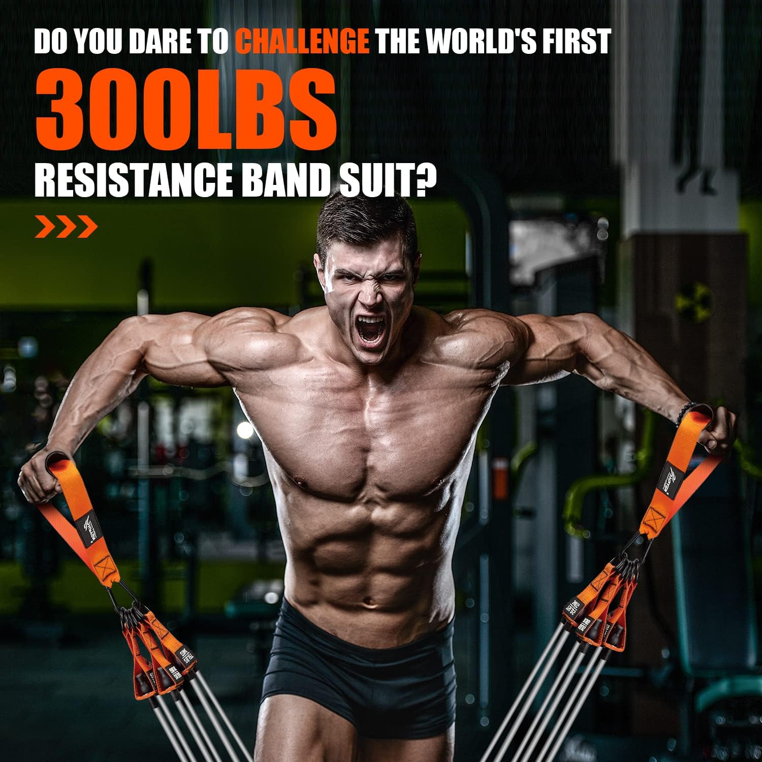 HPYGN Heavy Resistance Bands Set - 300lbs Workout Weight with Handles