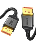 Silkland DisplayPort 2.1 Cable | 80Gbps 8K@240Hz Braided DP Cord - 3M