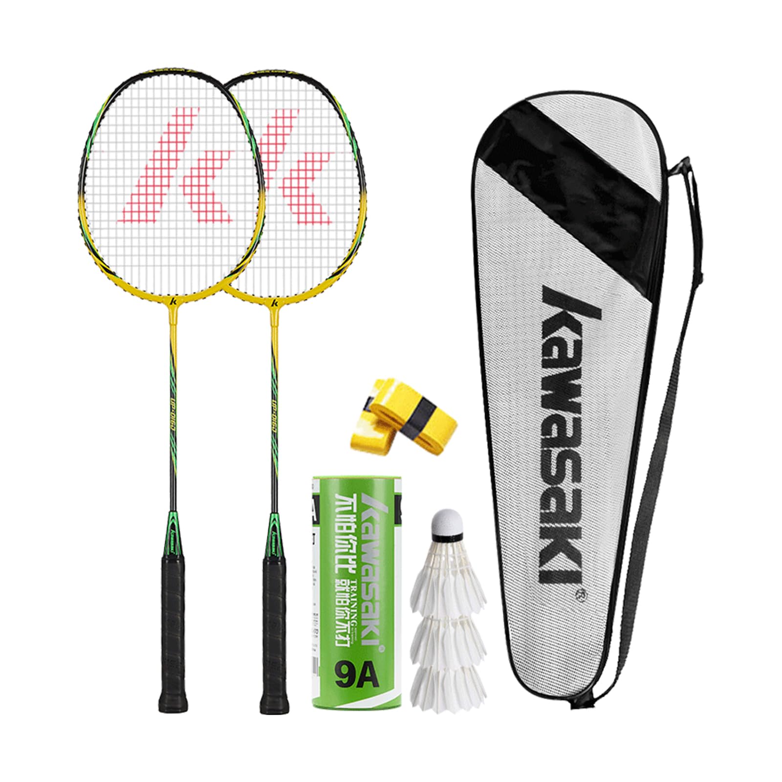 Kawasaki Badminton Racket Set of 2 | Graphite Shaft & Alloy Frame
