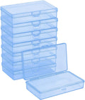 Forever bene 8 Blue Small Plastic Containers with Lids, 8 Pieces, Blue, each piece measures 13,5 × 8 × 3 cm - image 1