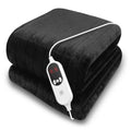 Purus Heated Throw Electric Blanket | Black Micro Fleece with 12HR Timer