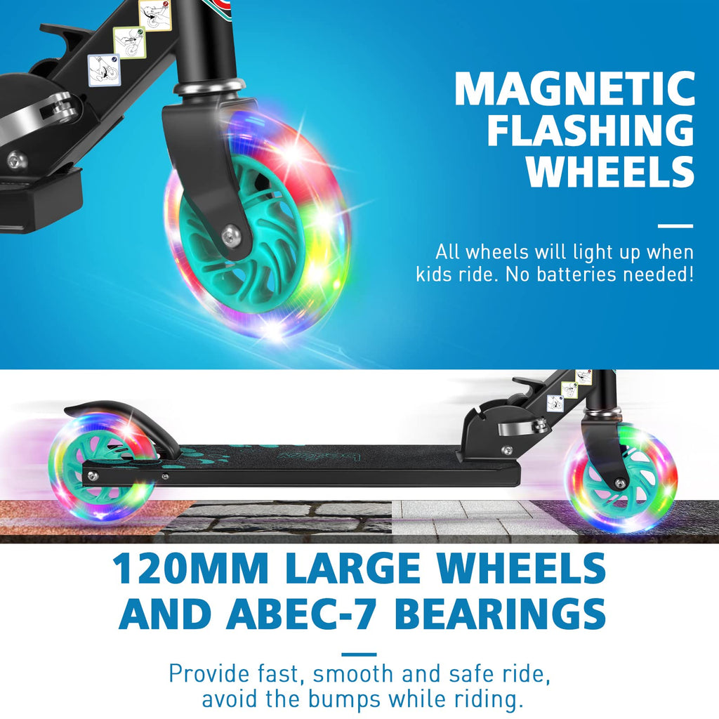 BELEEV V1 Kids Kick Scooter | Folding 2-Wheel Design with LED Light Up Wheels