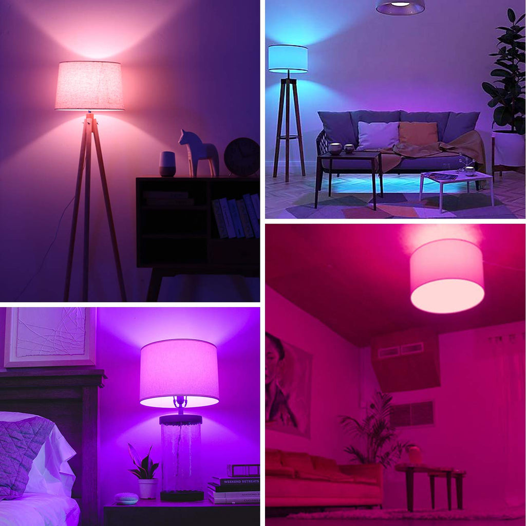 ANWIO Smart BR30 E27 LED Bulb | RGB Dimmable WiFi Light | 4 Pack