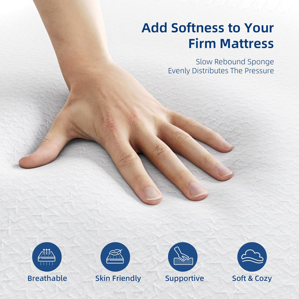 Wowttrelax 7cm Memory Foam Mattress Topper Double | Orthopedic Cooling Gel