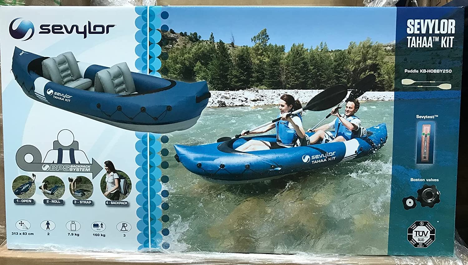Sevylor Tahaa Inflatable 2-Person Kayak with Paddle | Robust PVC Canoe