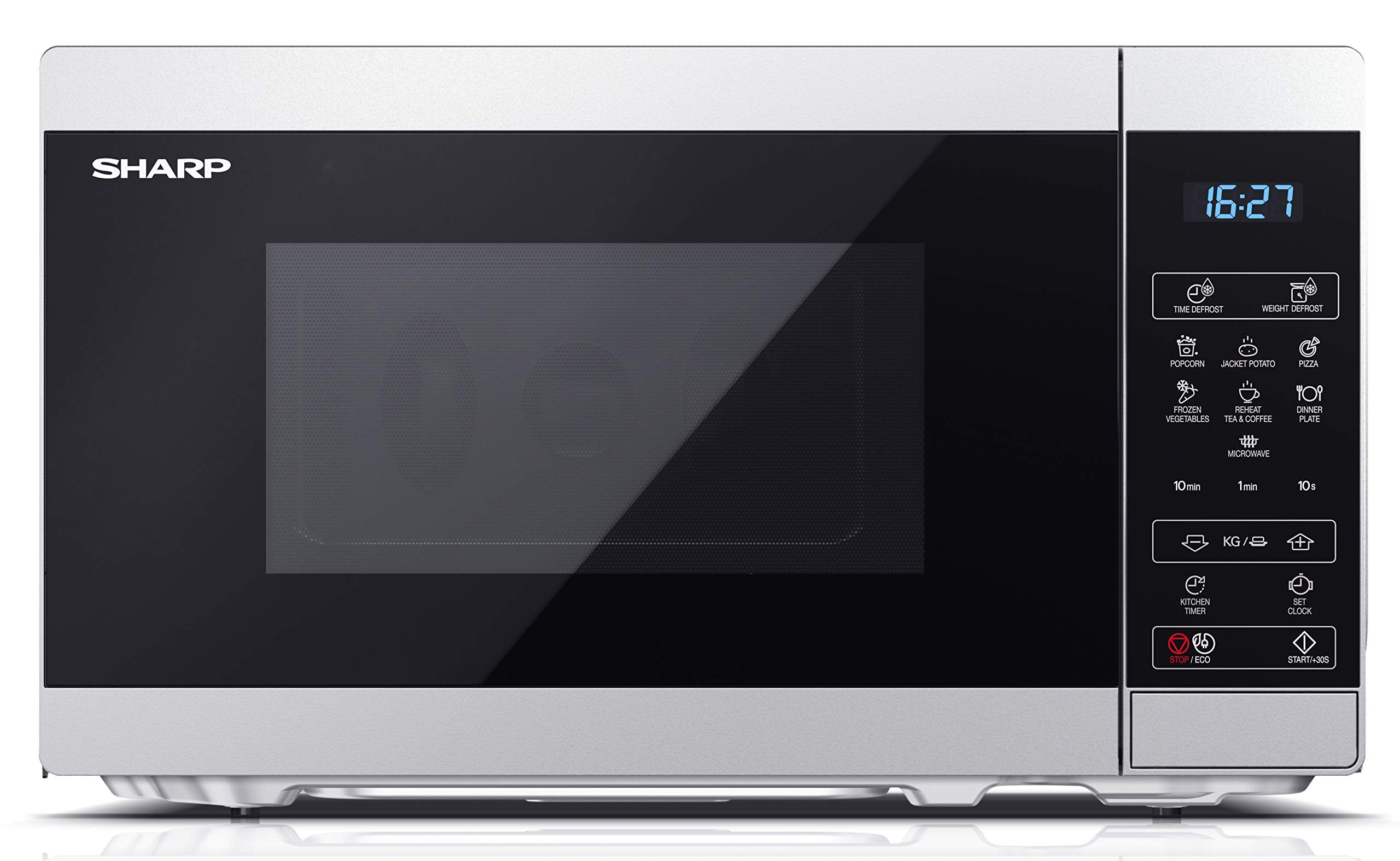 Sharp YC-MS02U-S 800W Digital Microwave – 20L Compact Solo Oven, Silver