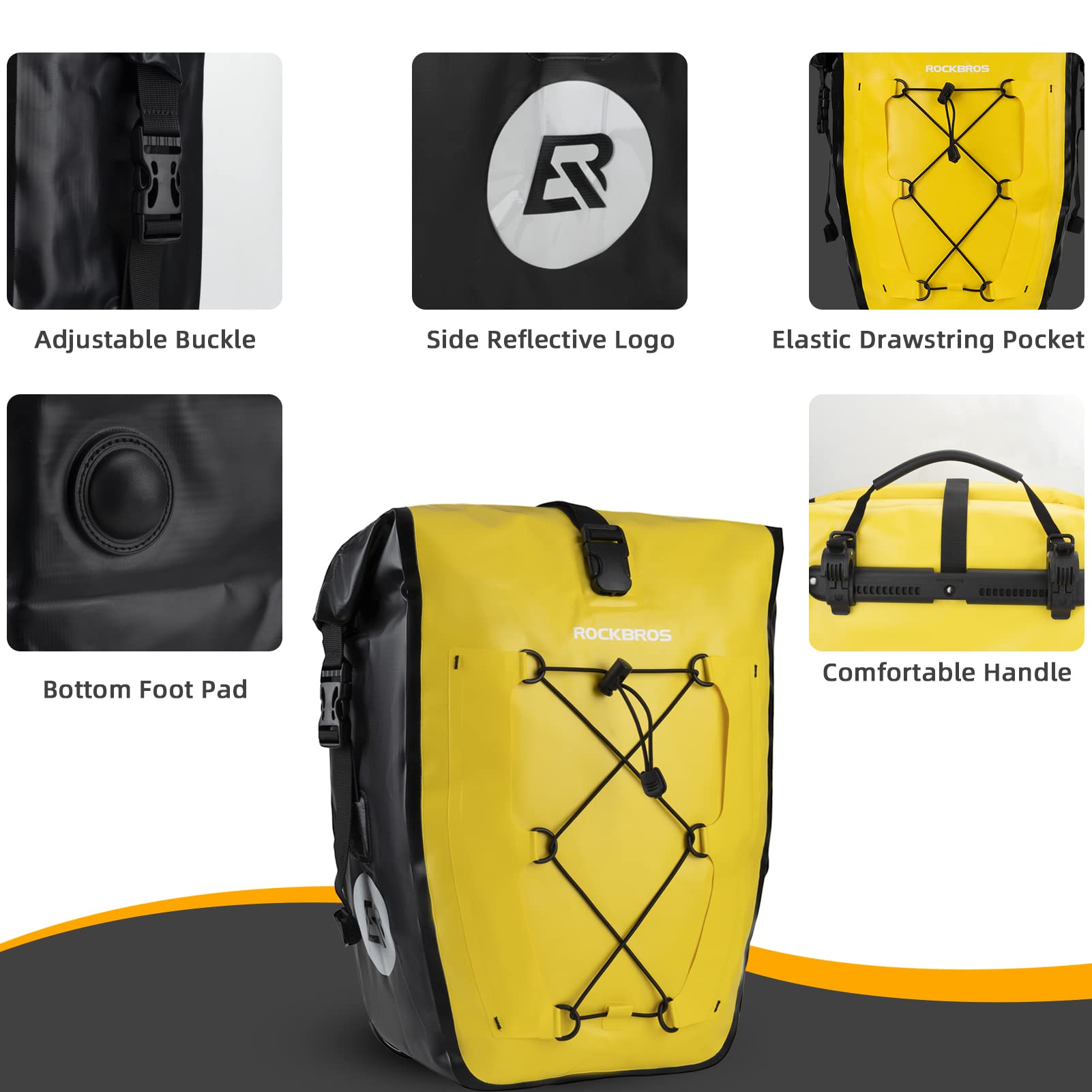 ROCKBROS Bike Pannier Bag | 25L-32L Waterproof Rear Rack Bicycle Bag