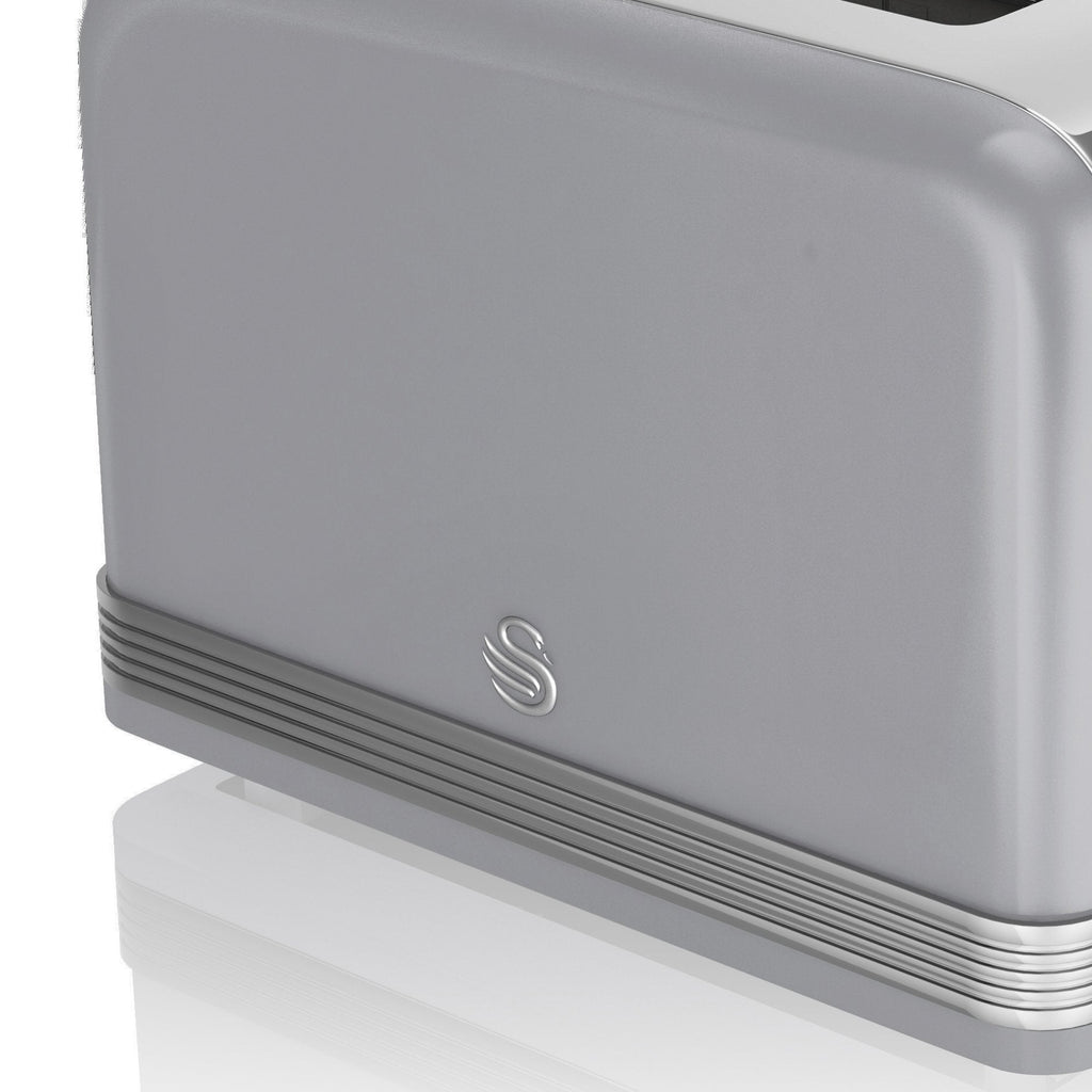 Swan Retro 4-Slice Toaster – 1600W with 6 Browning Levels, Grey