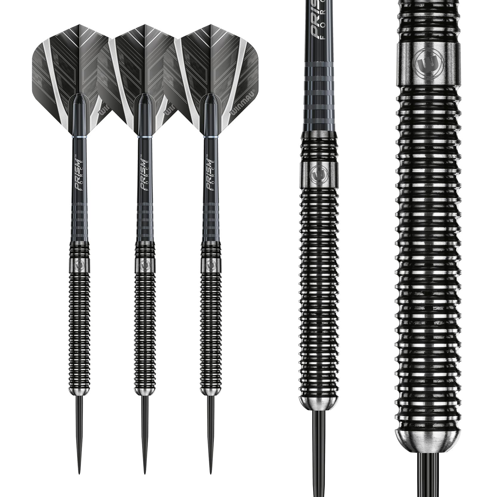 Winmau Blackout 28g Tungsten Darts Set | Steel Tip Professional Darts