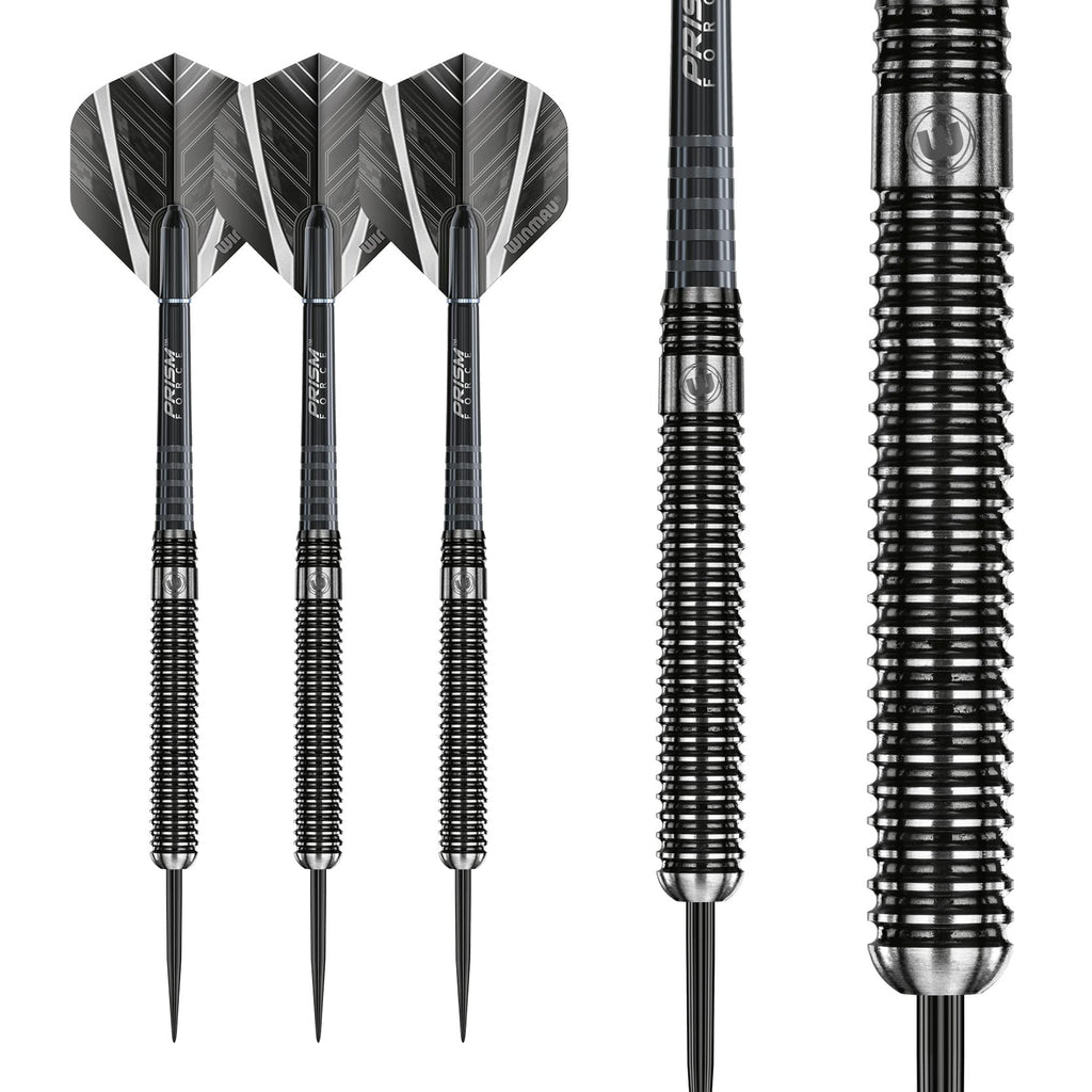 Winmau Blackout 90% Tungsten Steel Tip Darts Set - 21g Rifle Barrel