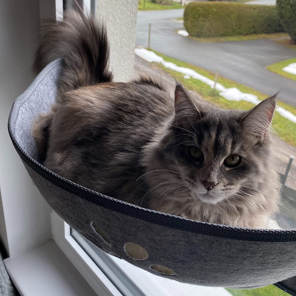 Aoresac Cat Window Hammock – Large Felt Perch & Sunny Seat for Cats