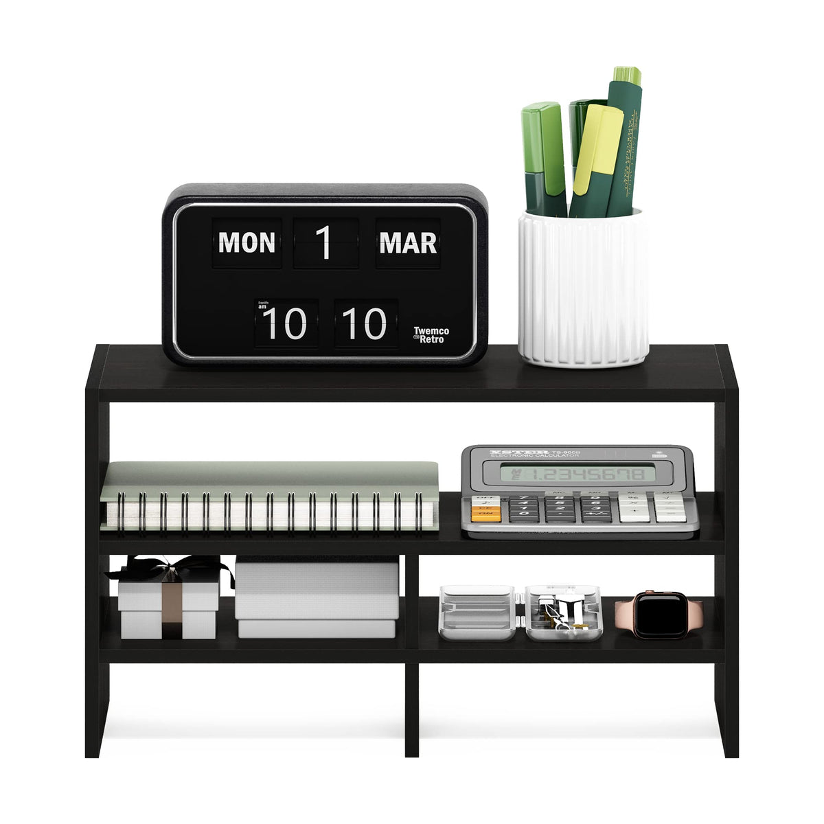 Furinno Desk Top Organizing Shelf Bookcase, Espresso, 19.8 D x 41.7 W x 23.6 H cm