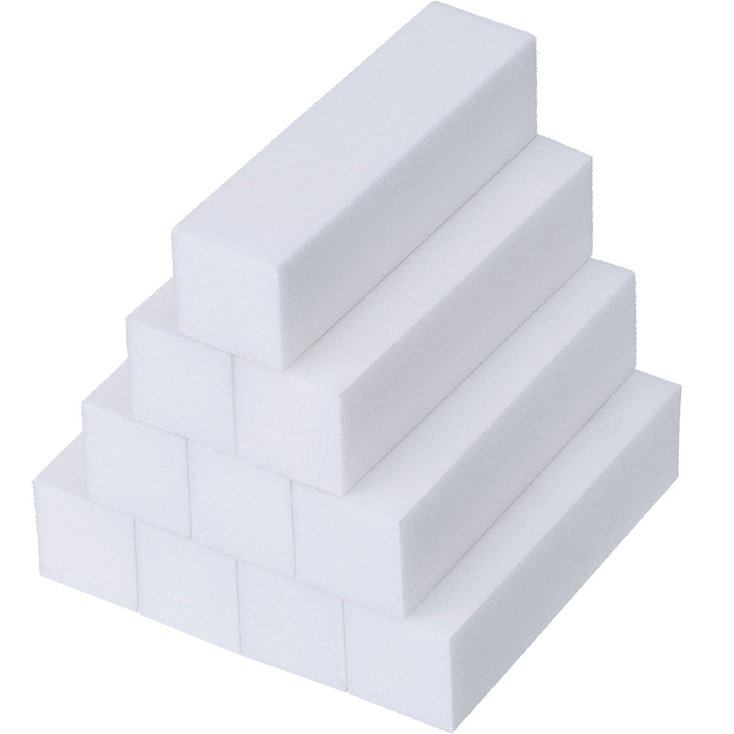 Jolof Store 10pcs White Nail Buffer Block Set for Acrylic and Natural Nails