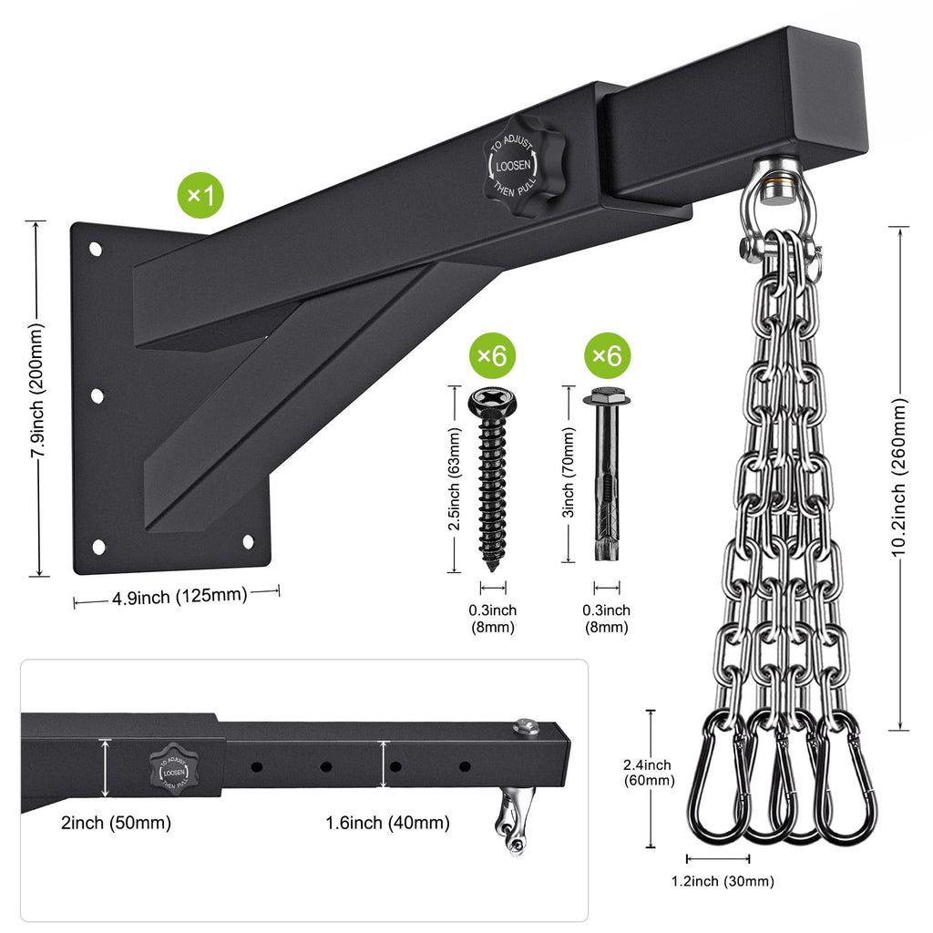 BeneLabel Heavy Bag Hanger | Adjustable Wall Mount Punching Bag Bracket