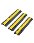 CREWORKS 2-Channel Floor Cable Protector Ramp, 11000lb Rubber - 3 Pack