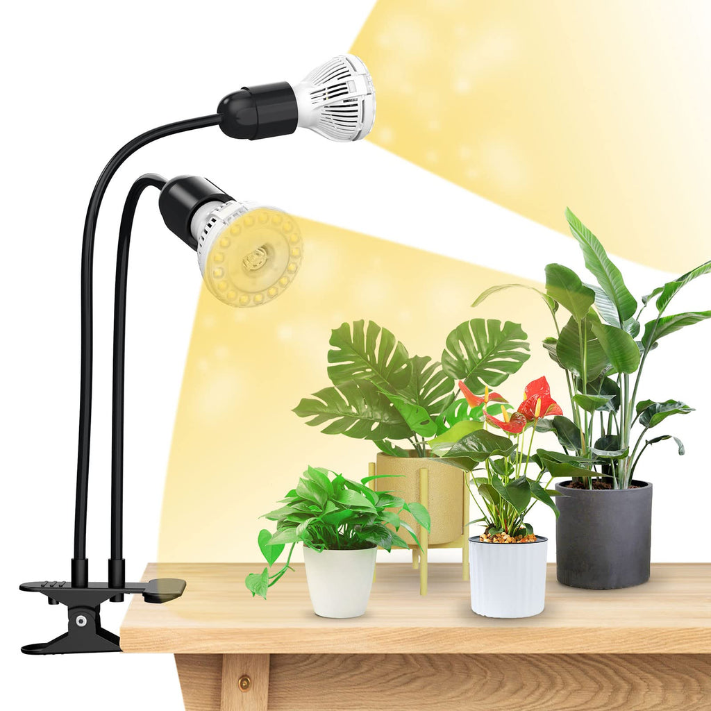 SANSI 300W LED Grow Light | Full Spectrum Double Gooseneck Clip Lamp