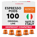 Carraro X100 Ristretto Italian Espresso Coffee Capsules | 100 Pods
