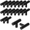 Belle Vous 20 Pack Black Stainless Steel T-Bar Kitchen Cabinet Handles