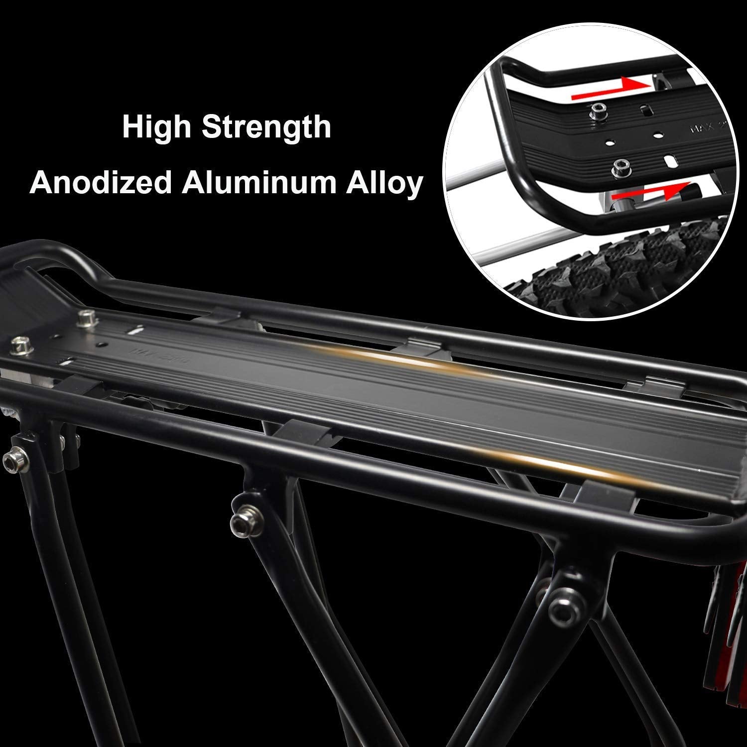 Bike Cargo Rack – Adjustable Aluminum Rear Luggage Carrier
