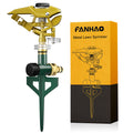 FANHAO Heavy Duty Metal Impact Lawn Sprinkler with Spike Base | 360 Degree