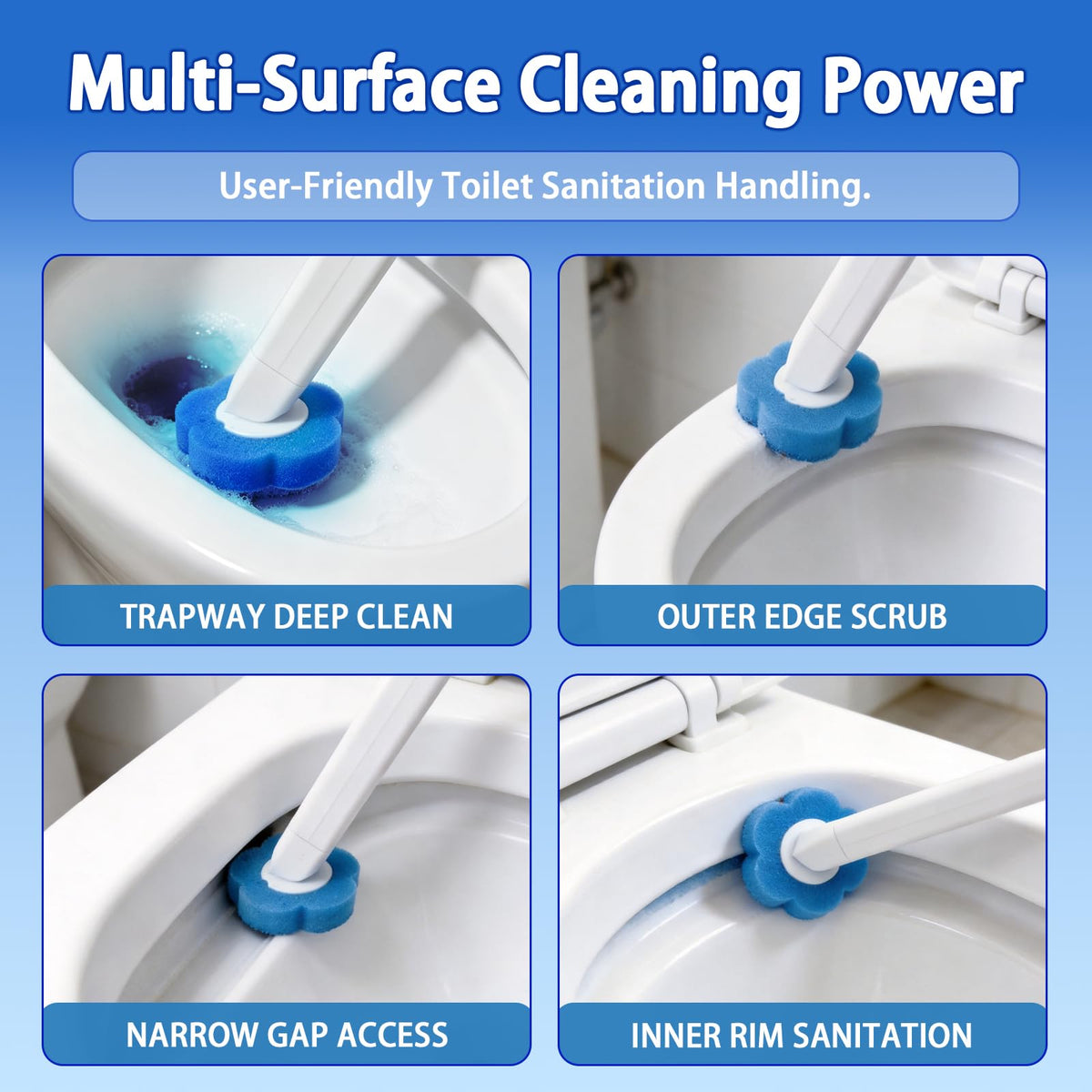Disposable Toilet Brush Set, 2 Pack Toilet Brushes and Holders with 60 Cleaner Refills - image 5
