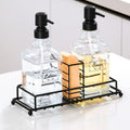 Shinowa Glass Soap Dispenser Set with Metal Rack - Brown 2-Pack