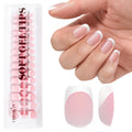 Canvalite 180PCS Short Square Press On Nails | White French Tip Gel Nails