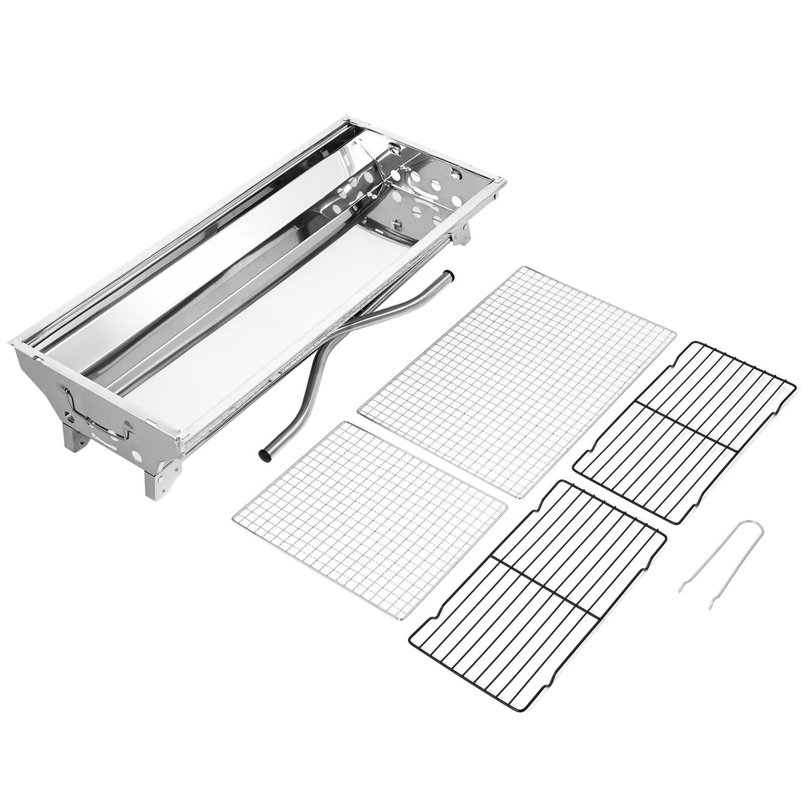 AGM Portable Charcoal BBQ Grill | Foldable Stainless Steel Outdoor Grill
