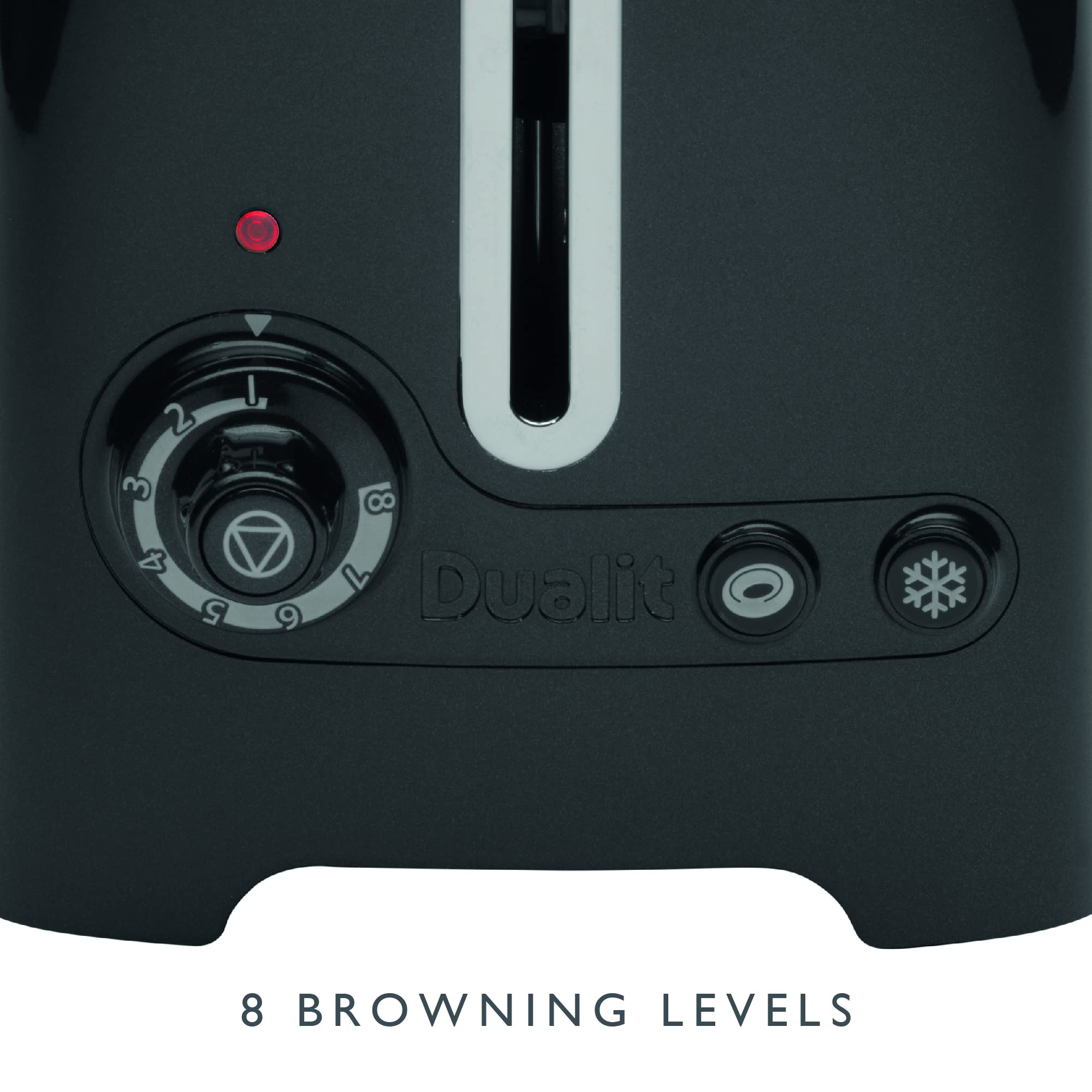 Dualit 2 Slice Lite Toaster | Polished with Black Trim | 36mm Wide Slots