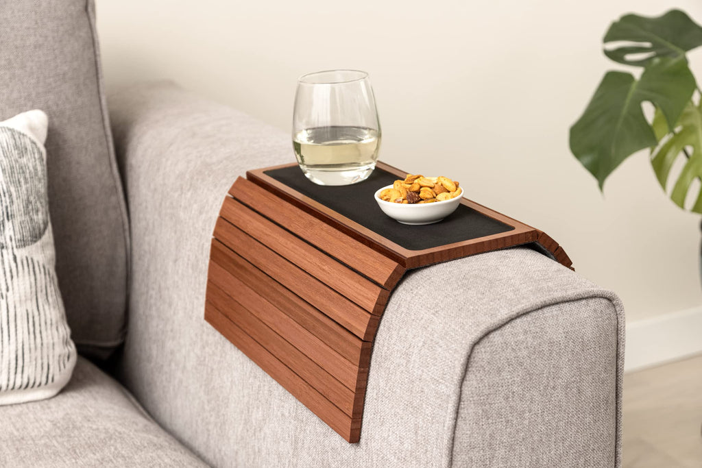 Kos Design Bamboo Sofa Arm Tray – Anti-Slip, Flexible Sofa Arm Table for All Armrests – Durable Couch Tray with Elegant Design, Natural Color - image 2