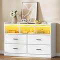 YITAHOME 7-Drawer Chest of Drawers with RGB LED Lights | White Dresser