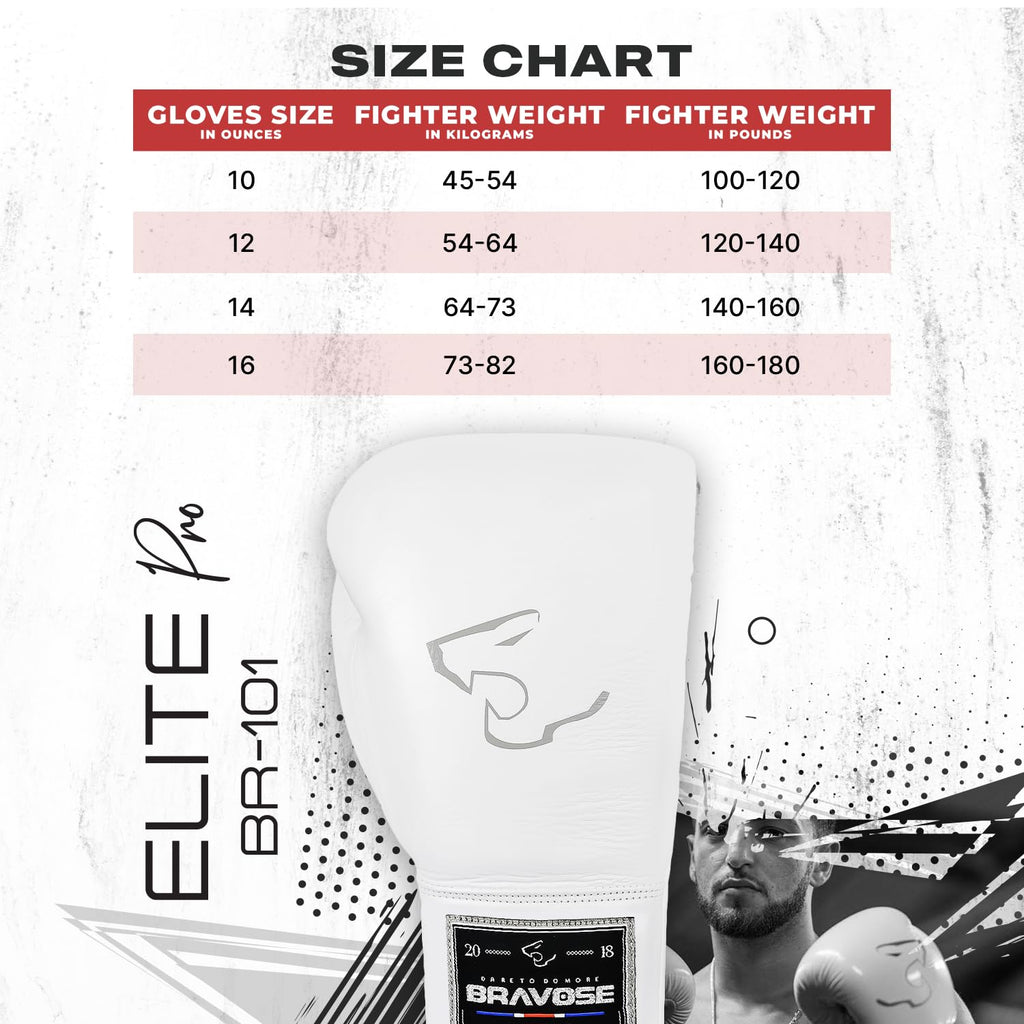 Bravose Elite Pro Boxing Gloves – 16oz Cowhide Leather Sparring Gear
