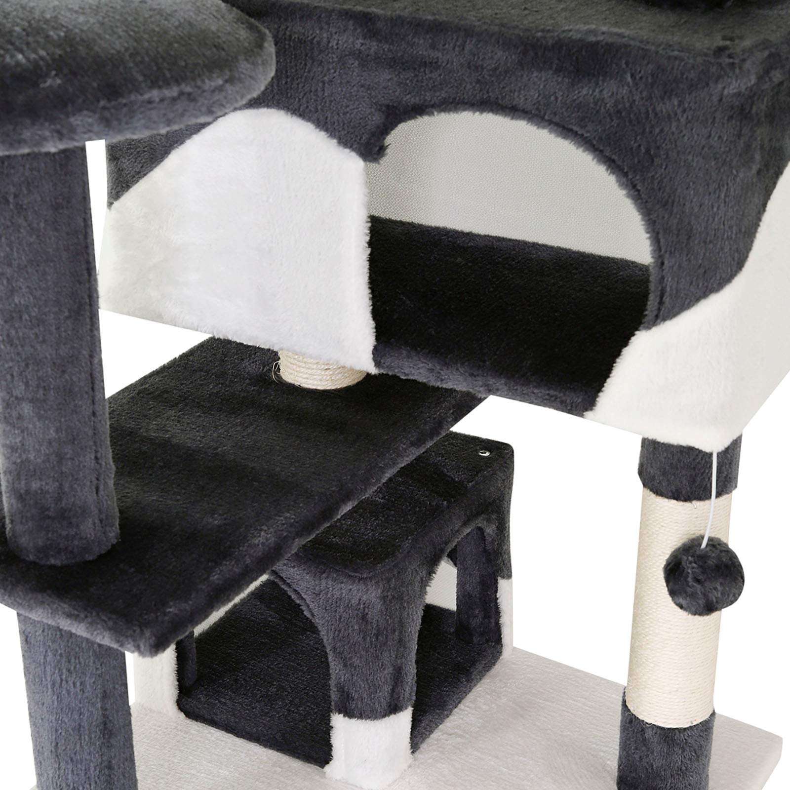 lionto dibea Cat Tree Activity Centre – 130cm Scratching Post, Grey/White