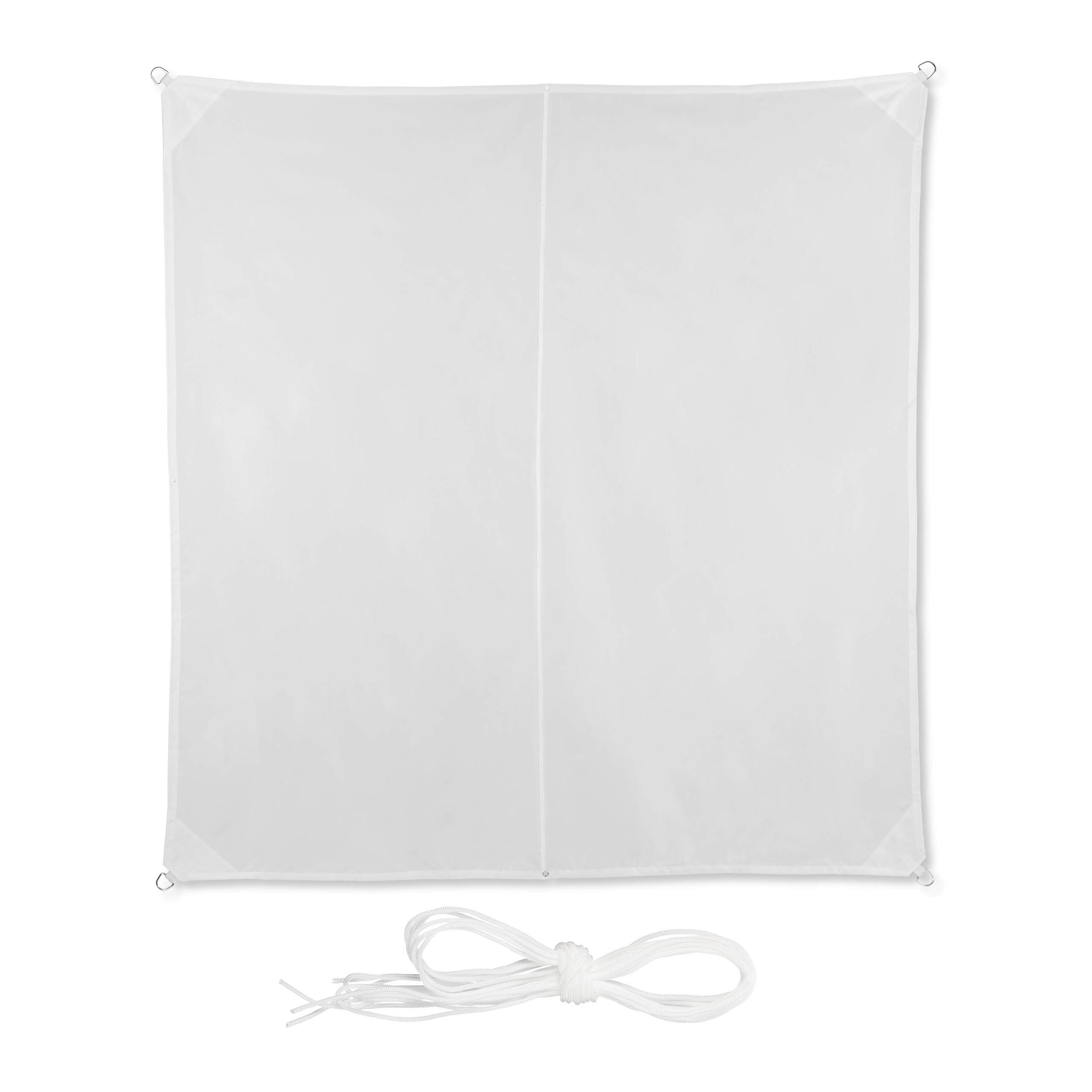 Relaxdays Square Shade Sail – 3x3m Water-Repellent UV Canopy, White