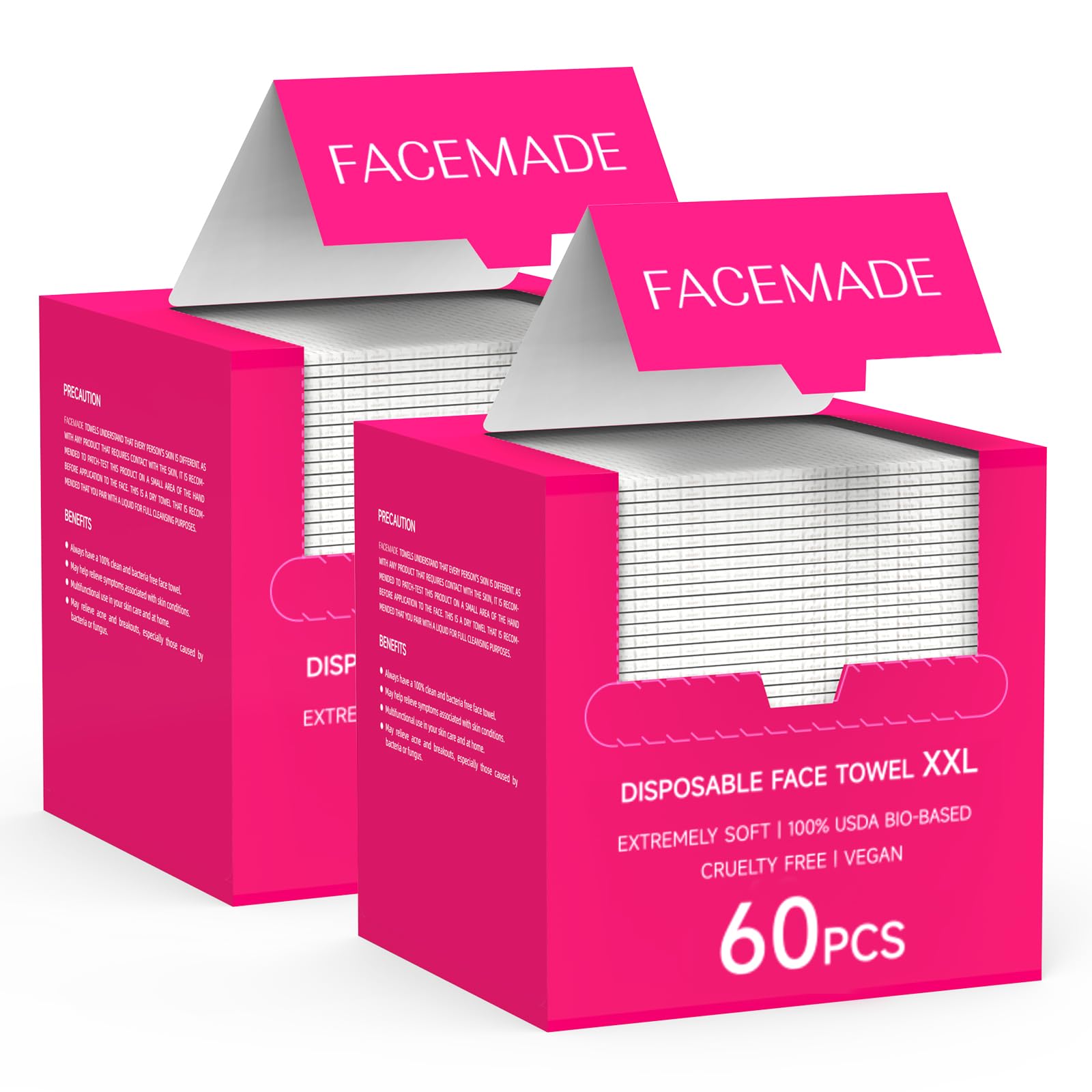 Jolof Store Disposable Face Towels – 120ct XXL 100% Biobased Wipes