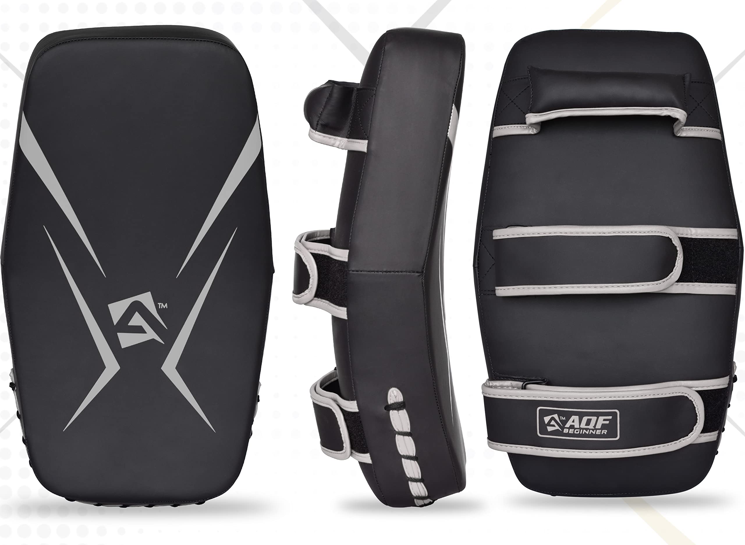 AQF Muay Thai Pads | Maya Hide Leather Curved Kickboxing Strike Shield