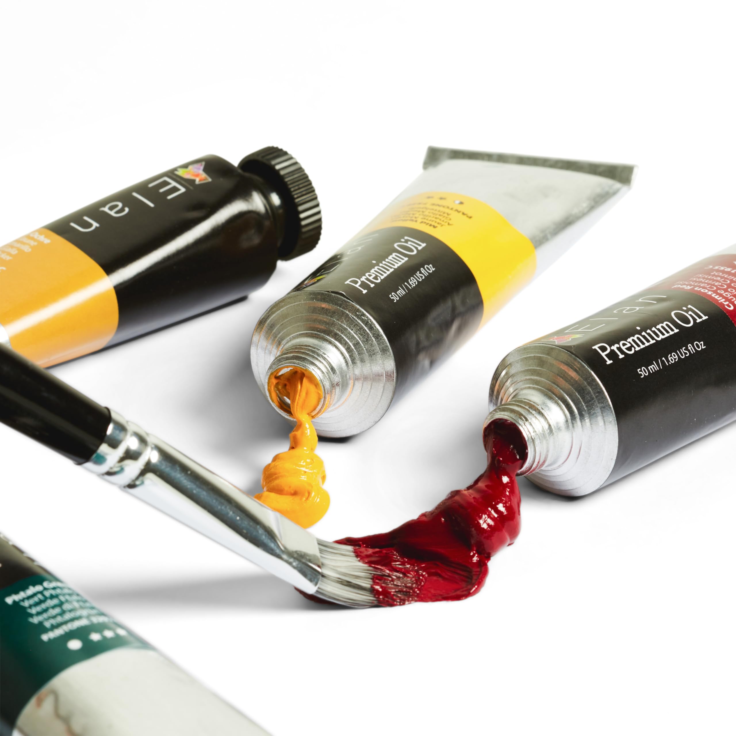 Elan Professional Oil Paint Set | 24 Non-Toxic 50ml Tubes for Canvas
