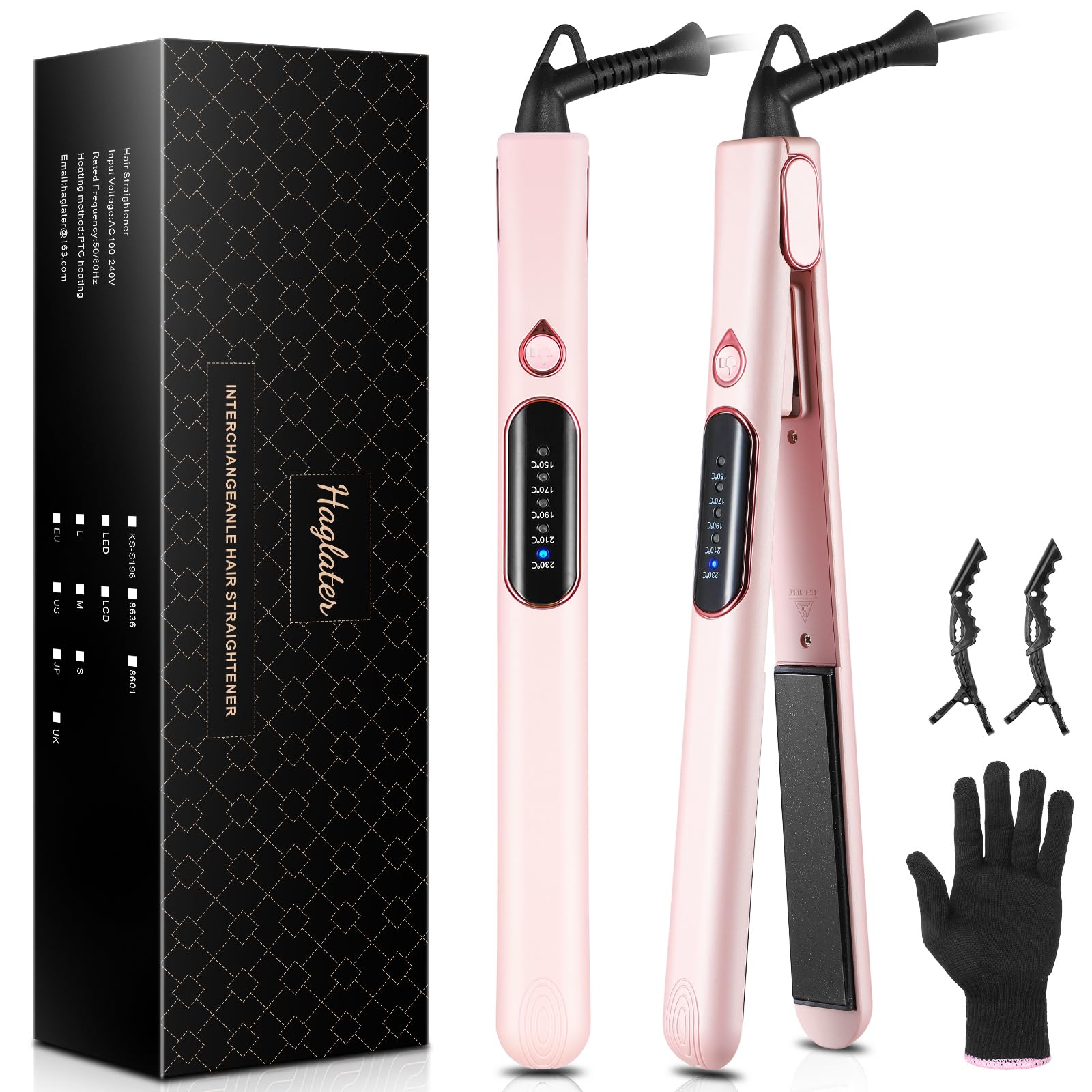 Haglater 2-in-1 Hair Straightener and Curler – Ceramic Flat Iron