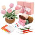 ENCHOL Beginners Crochet Kit | DIY Tulip Potted Flowers with Video Tutorials