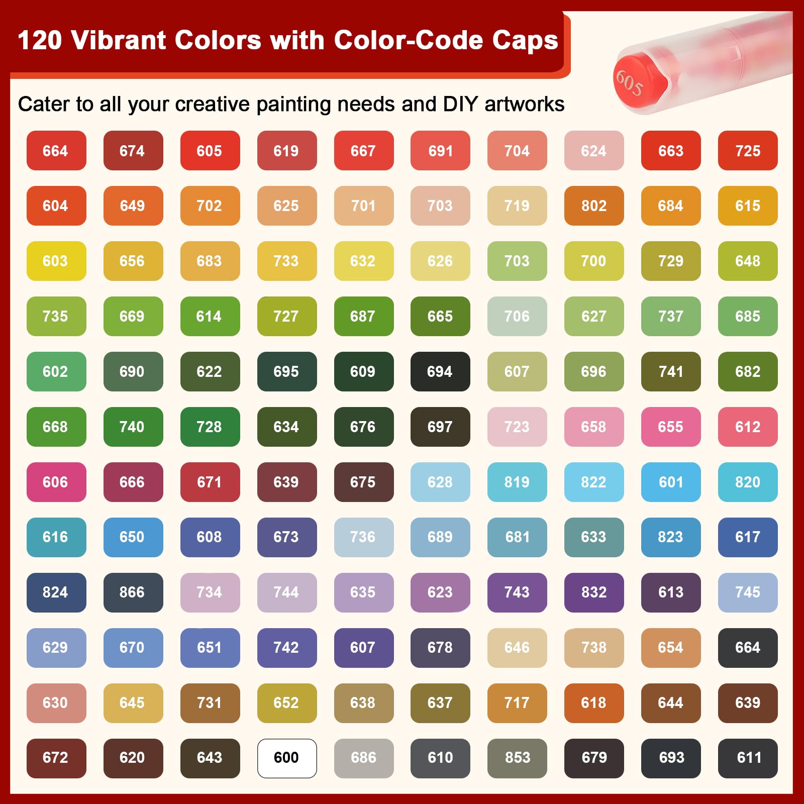 Gelanty 120 Colors Acrylic Paint Pens | Flexible Brush Tip Markers