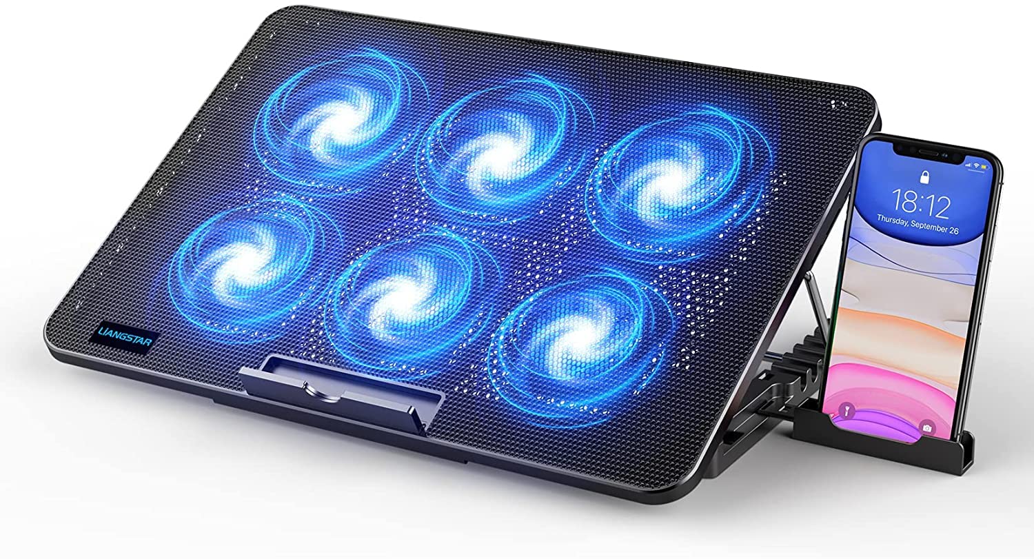 LIANGSTAR Laptop Cooling Pad | 6 Quiet Fans & 7 Height Adjustments