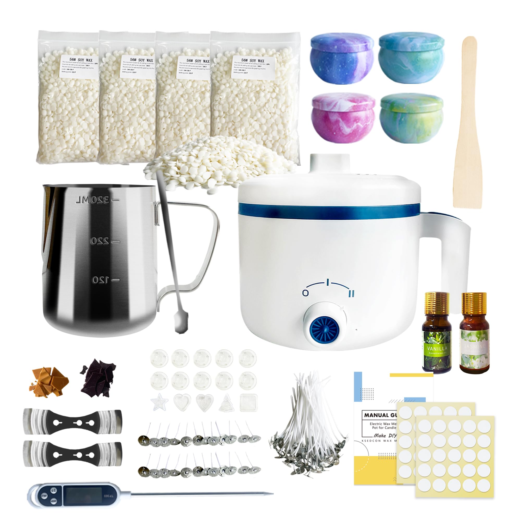 VUSIBA DIY Candle Making Kit with Electric Wax Melter and Soy Wax