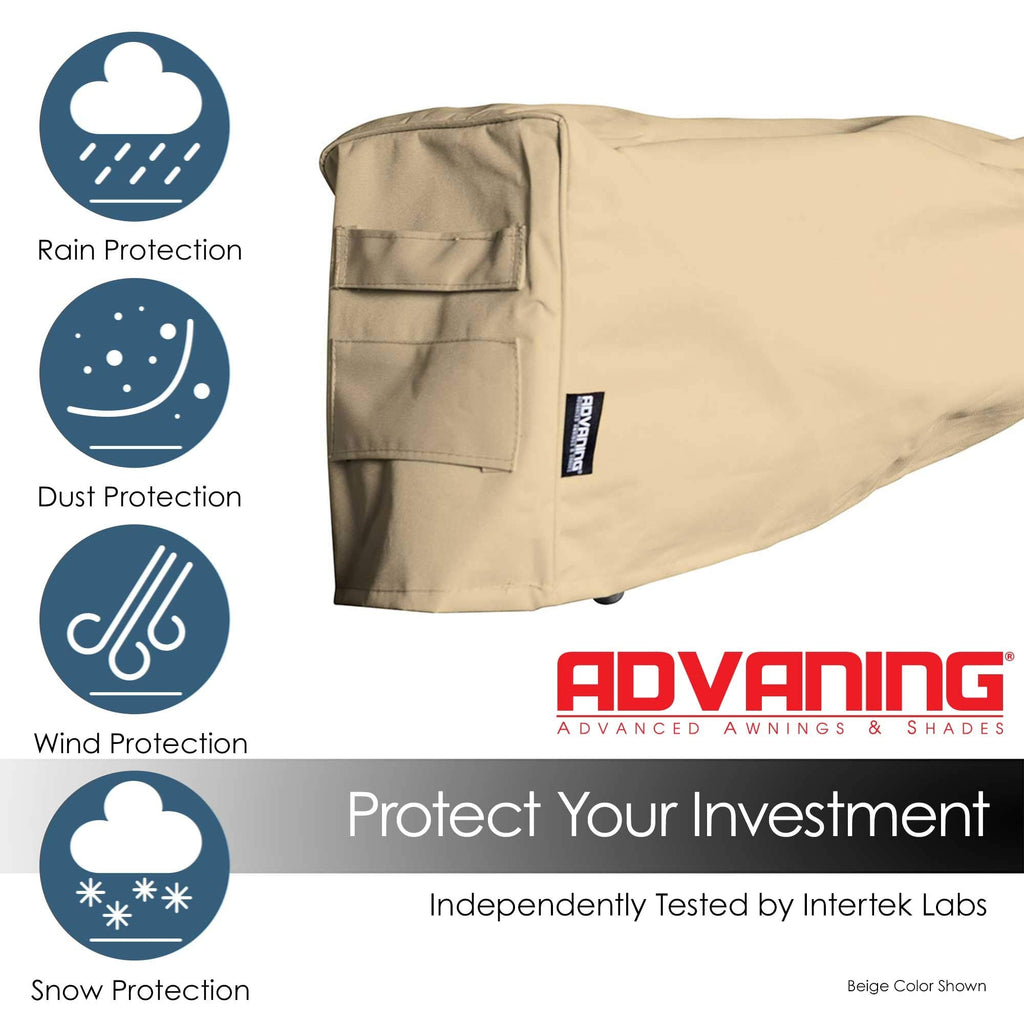 Advaning 12' Retractable Awning Cover – Heavy Duty Waterproof Polyester, Beige