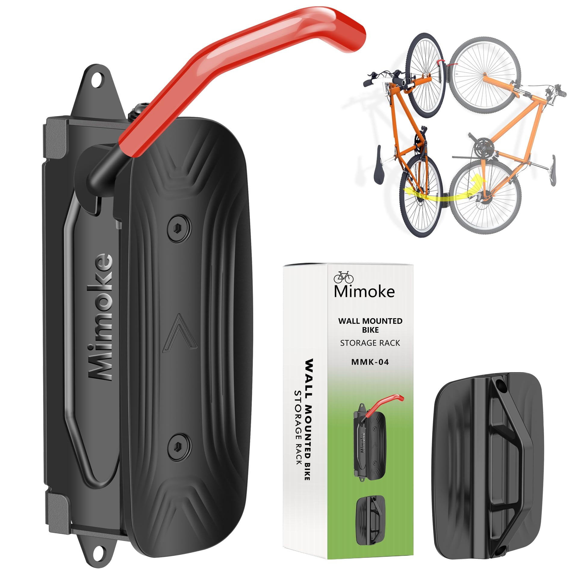 Mimoke Swivel Bicycle Wall Mount – Vertical Bike Rack for Garage Storage