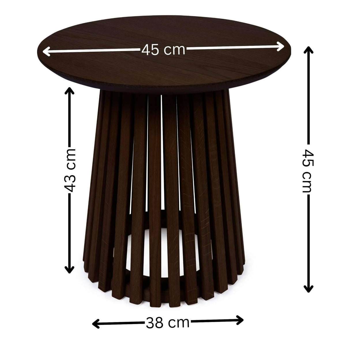 Julian Bowen Ollie Slatted End Table - Cocoa Oak, Brown - H45 x W45cm - image 2
